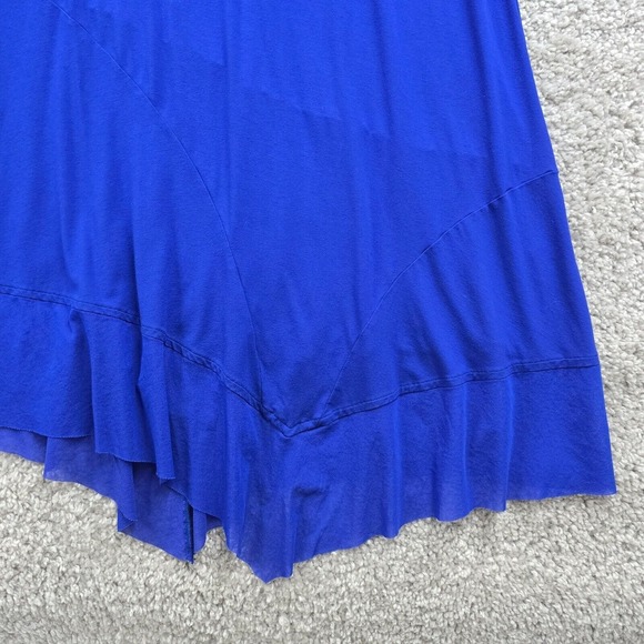 Eileen Fisher Midi Dress Women 1X Blue 3/4 Sleeve Pullover Stretch Asymmetrical - Picture 2 of 11